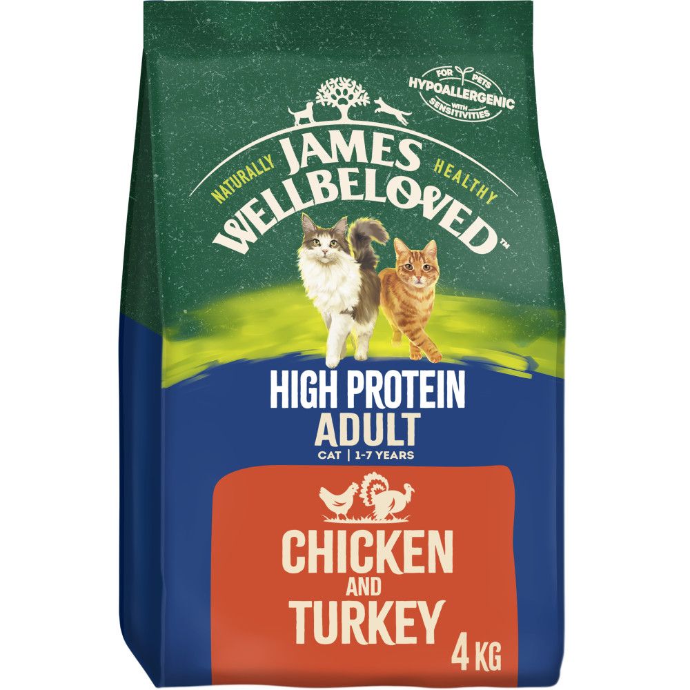 Buy James Wellbeloved Adult Cat High Protein Chicken & Turkey Various ...