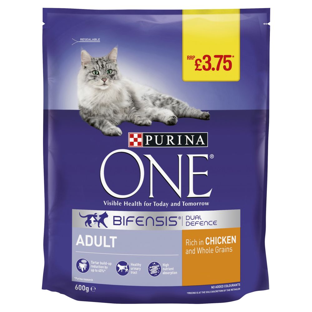 Buy PURINA ONE Adult Cat Chicken and Wholegrain 600g - 600g, case of 4 ...