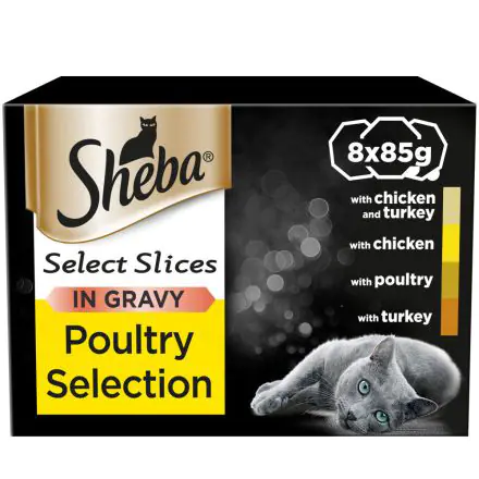 Buy SHEBA Select Slices Cat Trays Poultry Collection in Gravy 8pk