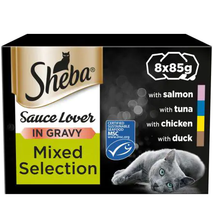 Sheba Sauce Lover Cat Food Trays Mixed Collection 8pk 85g