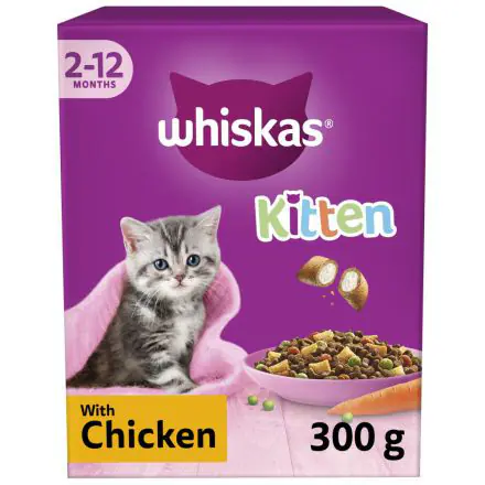 Buy Whiskas Kitten Chicken Dry Cat Food 300g case of 6 Save with Heart Pet Supplies Free Same Day Local Delivery